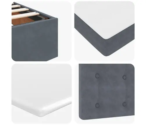 Osmaņu Gultas Rāmis Ar Matrača Tumši Pelēks 100X200Cm Samts Vidaxl