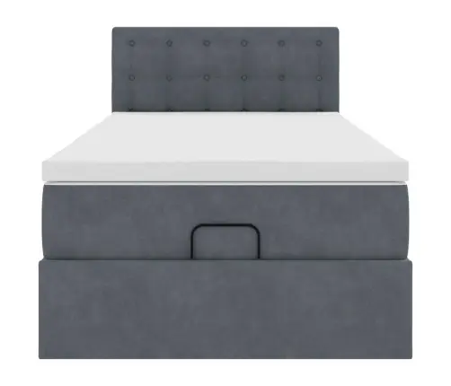 Osmaņu Gultas Rāmis Ar Matrača Tumši Pelēks 100X200Cm Samts Vidaxl
