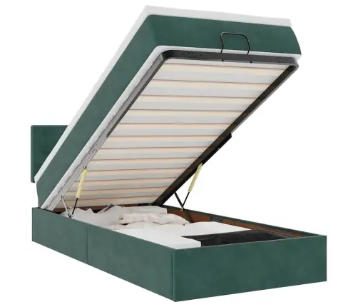 Osmaņu Gultas Rāmis Ar Matrača Tumši Zaļš 100X200Cm Samts Vidaxl