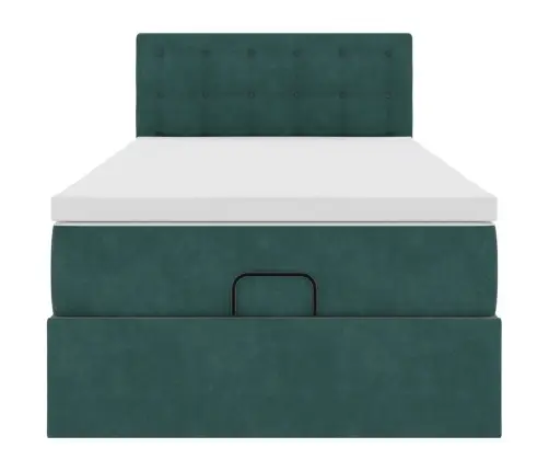 Osmaņu Gultas Rāmis Ar Matrača Tumši Zaļš 100X200Cm Samts Vidaxl