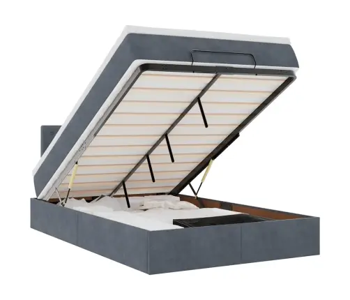 Ottomani Voodi Madratsiga, Tumehall, 120X190 cm Samet