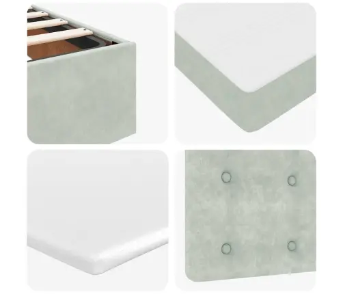 Osmaņu Gulta Ar Matraci, Gaiši Pelēks, 140X200 Cm, Samts Vidaxl