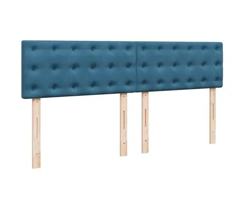 Osmaņu Gultas Rāmis Ar Matrača Tumši Zils 160X200 Cm Samts Vidaxl