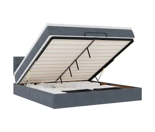 Ottomani Voodi Madratsiga, Tumehall, 180X200 cm Samet