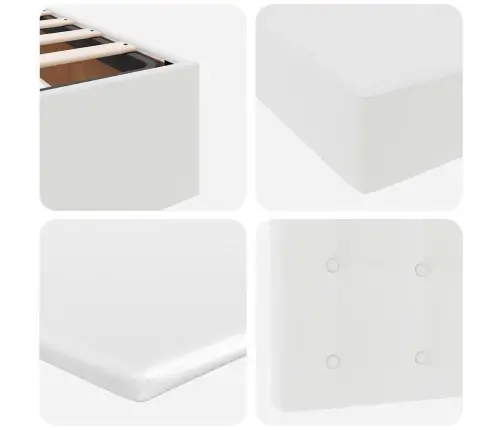 Osmaņu Gultas Rāmis Ar Matračiem Balta 180X200 Cm Mākslīgā Āda Vidaxl