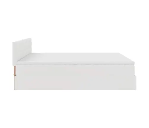 Osmaņu Gultas Rāmis Ar Matračiem Balta 200X200 Cm Mākslīgā Āda Vidaxl