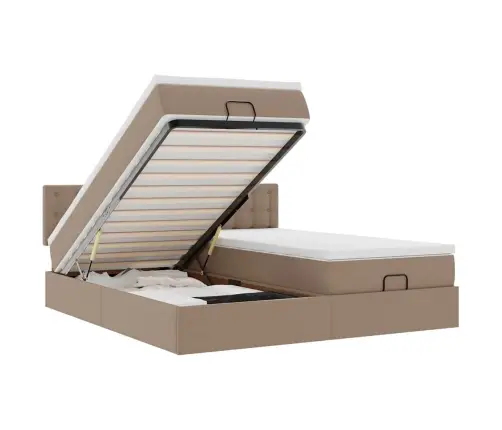 Osmaņu Gultas Rāmis Ar Matračiem Kapučīno 200X200Cm Vidaxl