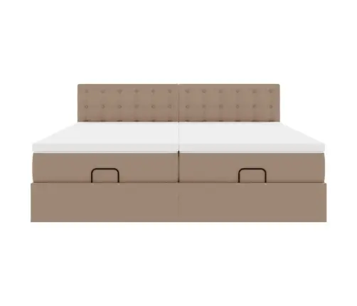 Osmaņu Gultas Rāmis Ar Matračiem Kapučīno 200X200Cm Vidaxl