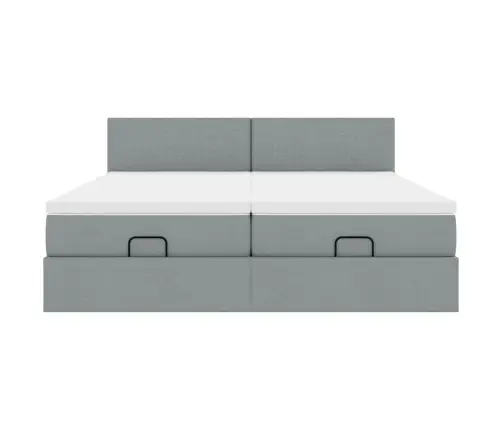 Osmanų Lovos Rėmas Su Čiužiniais, Pilkas, 160X200cm Audinys