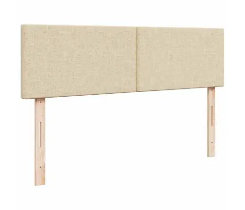 Osmaņu Gultas Rāmis Ar Matračiem Krēmkrāsas 160X200Cm Audums Vidaxl