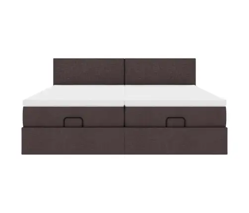 Ottomani Voodiraam Madratsitega, Tumepruun, 180X200cm Kangas