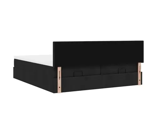 Ottomani Voodiraam Madratsitega, Must, 200X200cm Kangas