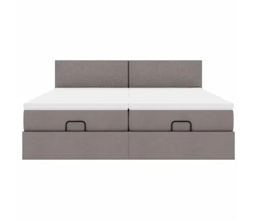 Osmanų Lovos Rėmas Su Čiužiniais, Taupe, 200X200cm Audinys