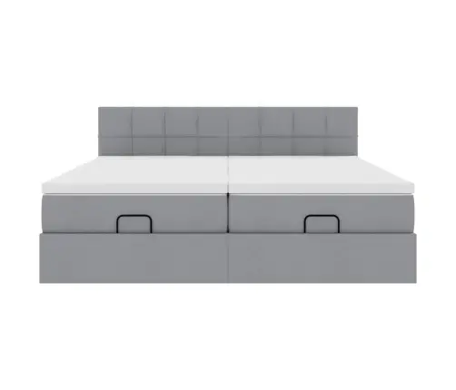 Osmanų Lovos Rėmas Su Čiužiniais, Pilkas, 180X200cm Audinys