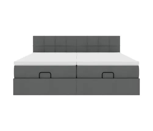 Osmanų Lovos Rėmas Su Čiužiniais, Pilkas, 180X200cm Audinys