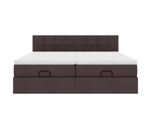 Osmanų Lovos Rėmas Su Čiužiniais, Rudas, 200X200cm Audinys