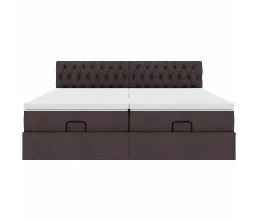 Ottomani Voodiraam Madratsitega, Tumepruun, 160X200Cm , Kangas