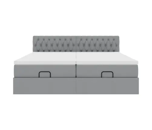 Osmaņu Gultas Rāmis Ar Matračiem Gaiši Pelēks 180X200Cm Audums Vidaxl