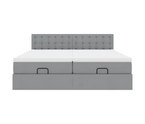 Osmanų Lovos Rėmas Su Čiužiniais, Pilkas, 160X200cm Audinys