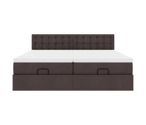 Ottomani Voodiraam Madratsitega, Tumepruun, 160X200Cm , Kangas