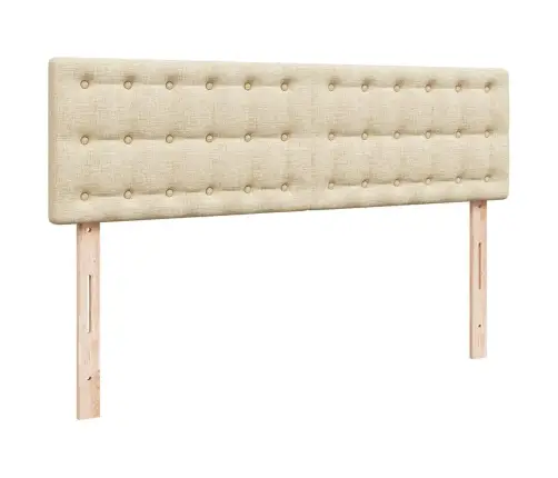 Osmaņu Gultas Rāmis Ar Matračiem Krēmkrāsas 160X200Cm Audums Vidaxl