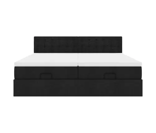 Ottomani Voodiraam Madratsitega, Must, 200X200cm Kangas