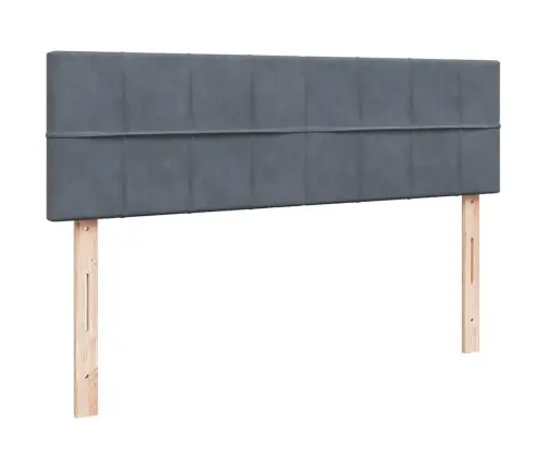 Ottomani Voodiraam Madratsitega, Tumehall, 160X200 cm Samet