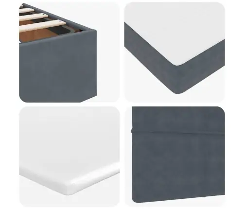 Osmaņu Gultas Rāmis Ar Matračiem Tumši Pelēks 200X200Cm Audums Vidaxl