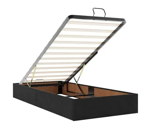 Osmaņu Gultas Rāmis Ar Matračiem Melns 160X200Cm Audums Vidaxl