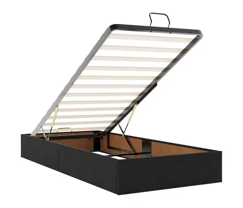 Osmaņu Gultas Rāmis Ar Matračiem Melns 200X200Cm Audums Vidaxl