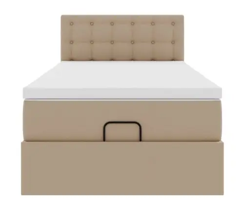 Ottomani Voodiraam Madratsiga, Cappuccino, 80X200 cm Kunstnahk