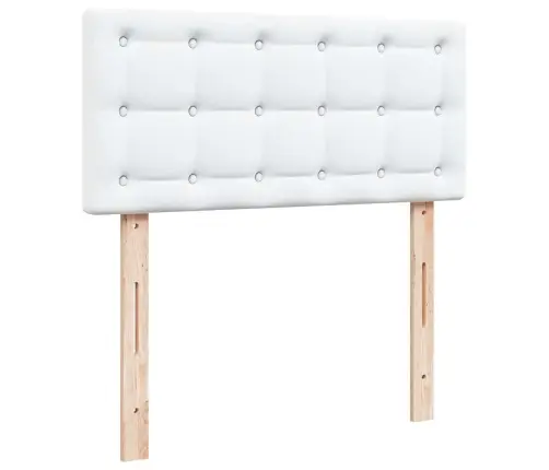 Osmanų Lovos Rėmas Su Čiužiniu, Baltas, 90X190cm Dirbt. Oda