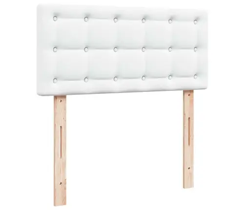 Osmaņu Gultas Rāmis Ar Matrača Tīri Balts 90X200Cm Mākslīgā Āda Vidaxl