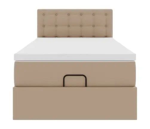 Osmaņu Gultas Rāmis Ar Matrača Kapučīno 90X200Cm Mākslīgā Āda Vidaxl