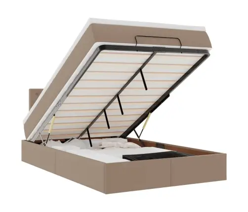 Osmaņu Gulta Ar Matračiem Un Led, Kapučīno, 120X190 Cm Vidaxl