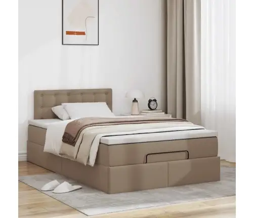 Osmaņu Gulta Ar Matračiem Un Led, Kapučīno, 120X190 Cm Vidaxl