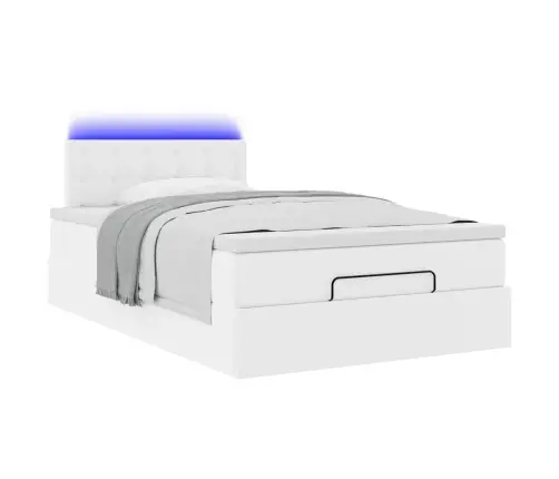 Osmanų Lovos Rėmas Su Čiužiniu, Baltas, 120X200cm Dirbt. Oda