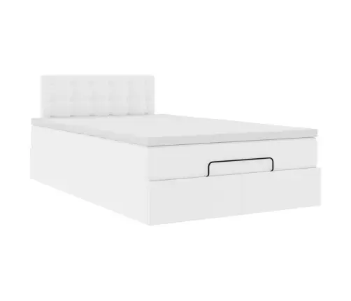 Osmanų Lovos Rėmas Su Čiužiniu, Baltas, 120X200cm Dirbt. Oda