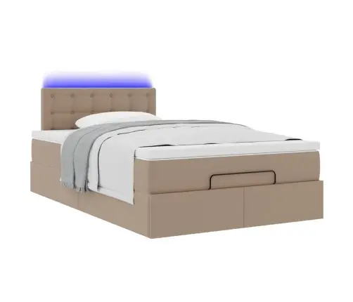 Osmaņu Gultas Rāmis Ar Matrača Kapučīno 120X200Cm Mākslīgā Āda Vidaxl