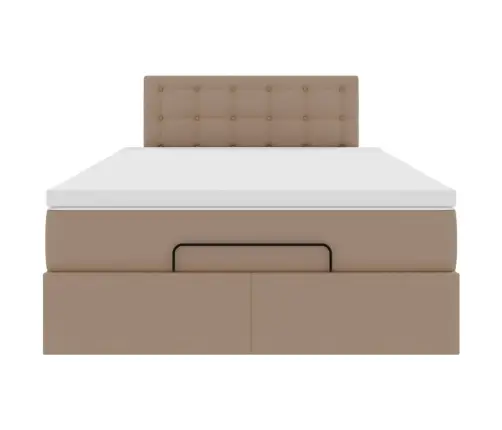 Osmaņu Gultas Rāmis Ar Matrača Kapučīno 120X200Cm Mākslīgā Āda Vidaxl