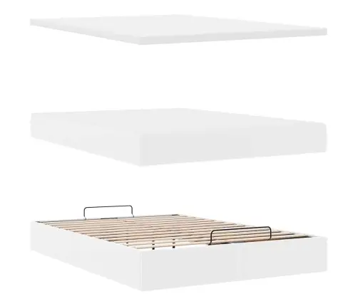 Osmaņu Gulta Ar Matračiem Un Led, Tīri Balts, 140X190 Cm Vidaxl