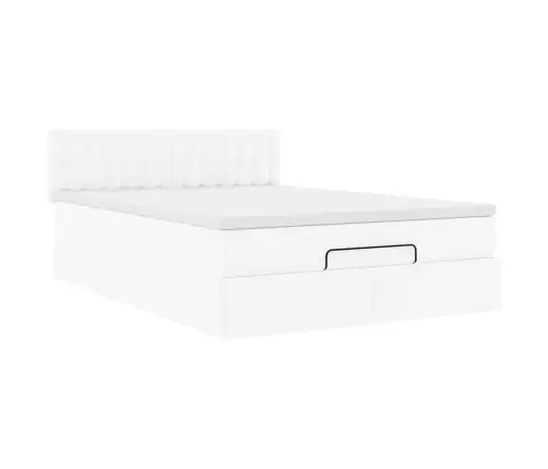 Osmaņu Gulta Ar Matračiem Un Led, Tīri Balts, 140X190 Cm Vidaxl