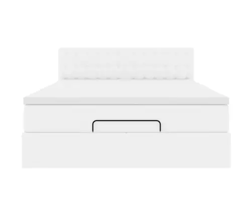 Osmaņu Gulta Ar Matračiem Un Led, Tīri Balts, 140X190 Cm Vidaxl