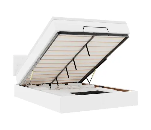 Osmaņu Gulta Ar Matračiem Un Led, Tīri Balts 140X200 Cm Vidaxl