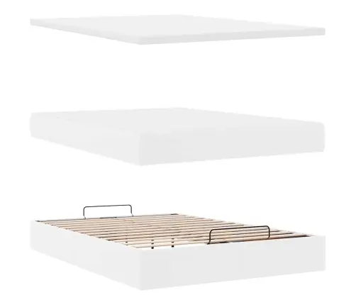 Osmaņu Gulta Ar Matračiem Un Led, Tīri Balts 140X200 Cm Vidaxl