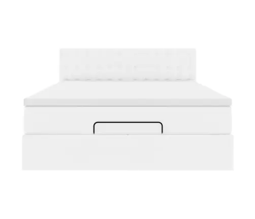 Osmaņu Gulta Ar Matračiem Un Led, Tīri Balts 140X200 Cm Vidaxl