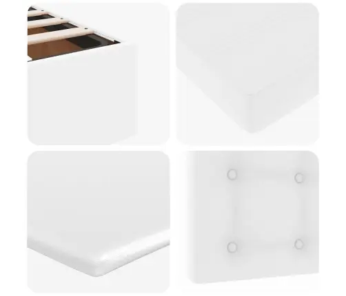 Osmaņu Gulta Ar Matračiem Un Led, Balts, 160X200Cm Mākslīgā Āda Vidaxl