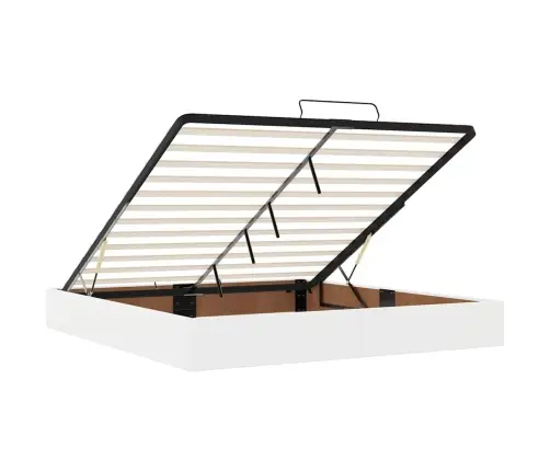 Osmaņu Gulta Ar Matračiem Un Led, Balts, 160X200Cm Mākslīgā Āda Vidaxl