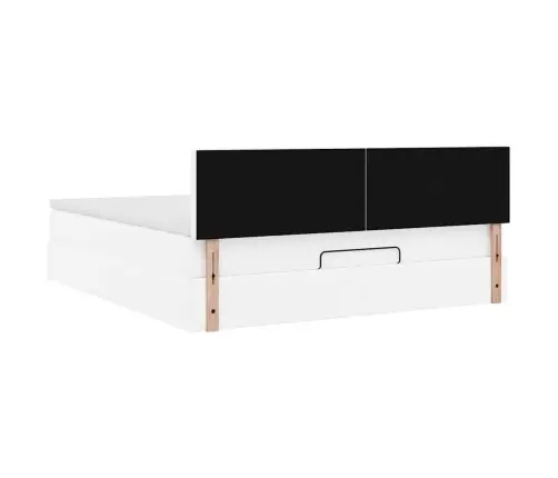 Osmanų Lova Su Čiužiniais Ir Led, 180X200cm Dirbtinė Oda