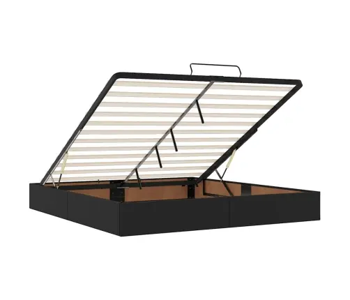 Osmaņu Gultas Rāmis Ar Matrača Black 200X200Cm Mākslīgā Āda Vidaxl